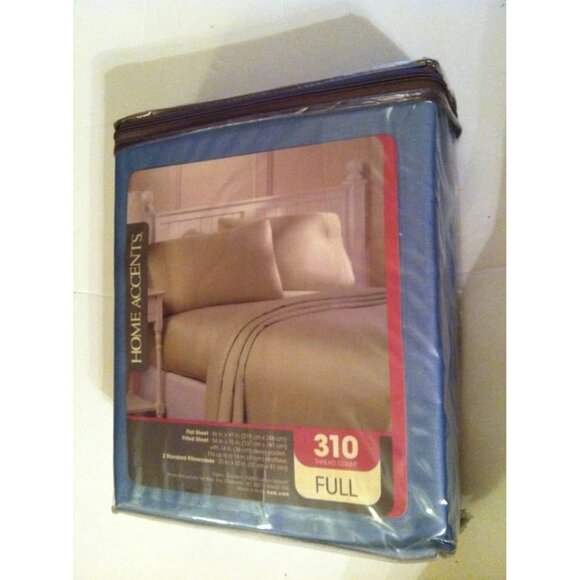 HOME ACCENTS NEW BLUE 100%COTTON SATEEN FULL SHEET SET - Picture 2 of 10